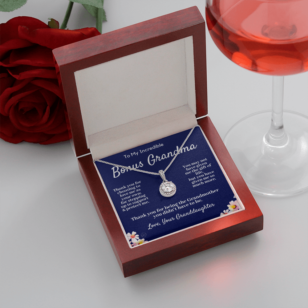 Stepped Up Grandma | Mother's Day Gift for Bonus Grandmother, Grand Mother, From Granddaughter, Second Mama, Foster Grandma Birthday 0419aE