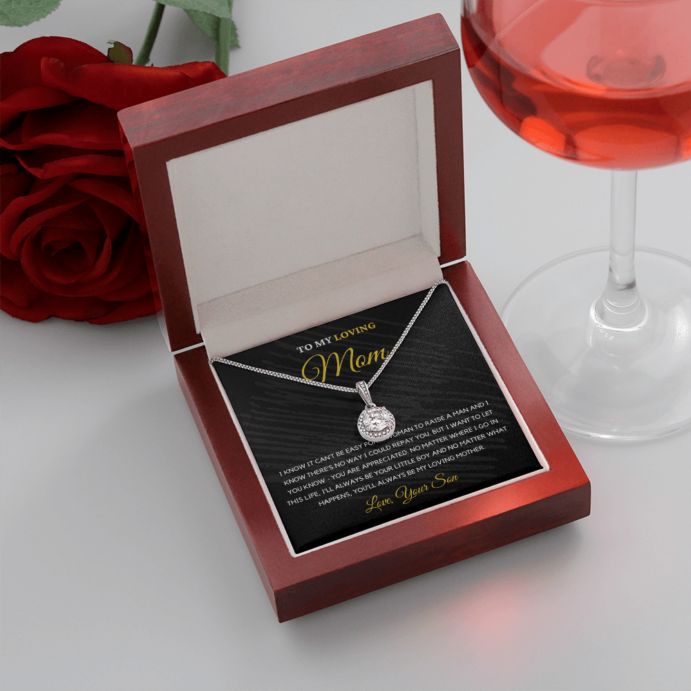 To My Loving Mom - Love Knot Necklace | Gift for Mother's Day From Son, I'll Always Be Your Little Boy, You'll Always Be My Loving Mother 1E