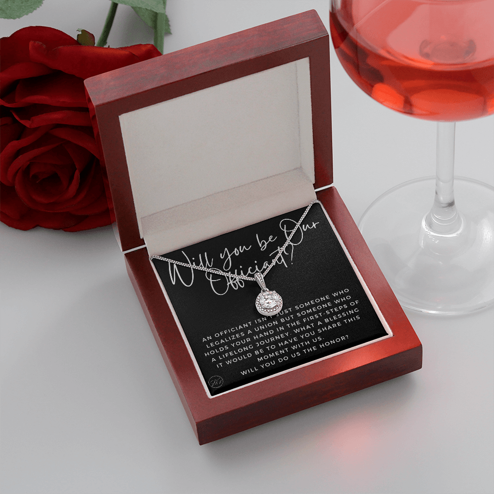 Wedding Officiant Proposal Gift | Will You Marry Us? Will You Be Our Officiant? For Friends, Best Friend Bestie Necklace Bridal Party 0817cE