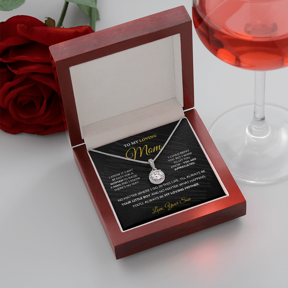 Gift For Mom from Son - I'll Always Be Your Little Boy - Love Knot Necklace | Gift for Mother's Day From Son, Mom Birthday Present M4E