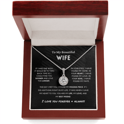Soulmate - Missing Piece - Eternal Hope Necklace | Romantic Gift for Wife, Fiancé, Girlfriend, Valentine's Day Present 0201cE