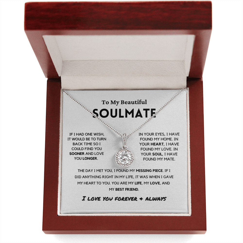 Soulmate - Missing Piece - Eternal Hope Necklace | Romantic Gift for Wife, Fiancé, Girlfriend, Valentine's Day Present 0201aE
