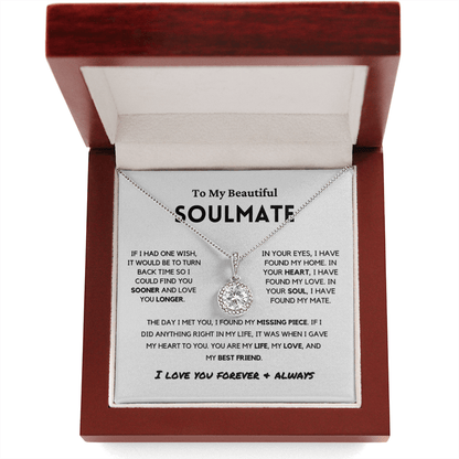 Soulmate - Missing Piece - Eternal Hope Necklace | Romantic Gift for Wife, Fiancé, Girlfriend, Valentine's Day Present 0201aE
