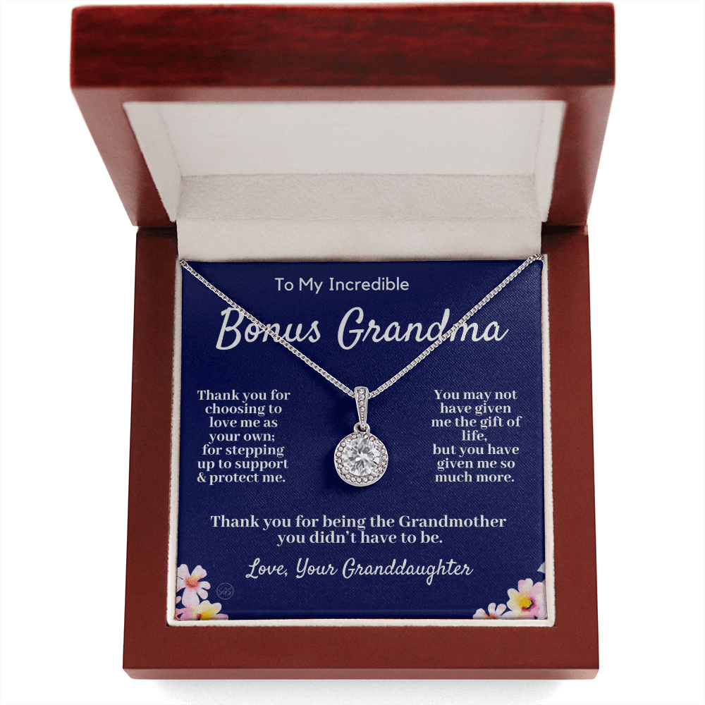 Stepped Up Grandma | Mother's Day Gift for Bonus Grandmother, Grand Mother, From Granddaughter, Second Mama, Foster Grandma Birthday 0419aE