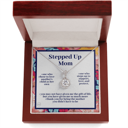 Stepped Up Mom | Mother's Day Gift for Stepmom, Bonus Mom, Stepmother, Grandma, Second Mama, From Step Daughter Son, Birthday, Foster 0317aE