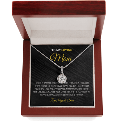 To My Loving Mom - Love Knot Necklace | Gift for Mother's Day From Son, I'll Always Be Your Little Boy, You'll Always Be My Loving Mother 1E
