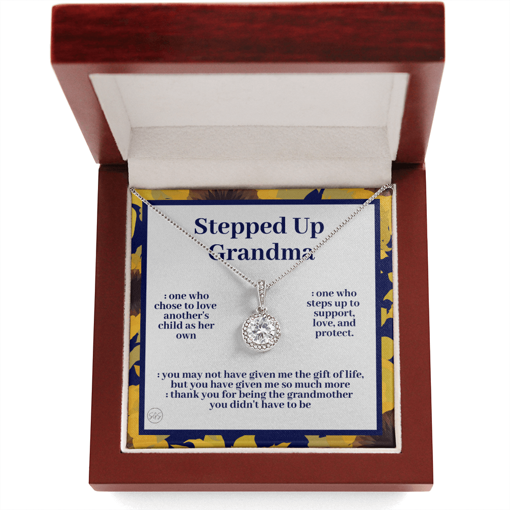Stepped Up Grandma | Mother's Day Gift for Bonus Grandmother, Grand Mother, From Granddaughter, Second Mama, Foster Grandma Birthday 0419fE