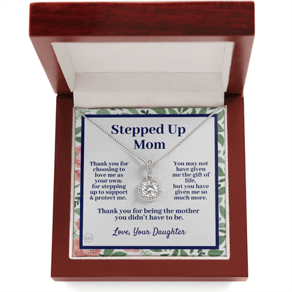 Stepped Up Mom | Mother's Day Gift for Stepmom, Bonus Mom, Stepmother, Grandma, Second Mama, From Step Daughter Son, Birthday, Foster 0317jE