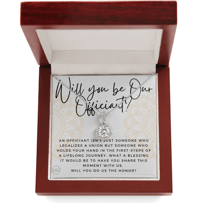 Wedding Officiant Proposal Gift | Will You Marry Us? Will You Be Our Officiant? For Friends, Best Friend Bestie Necklace Bridal Party 0817aE