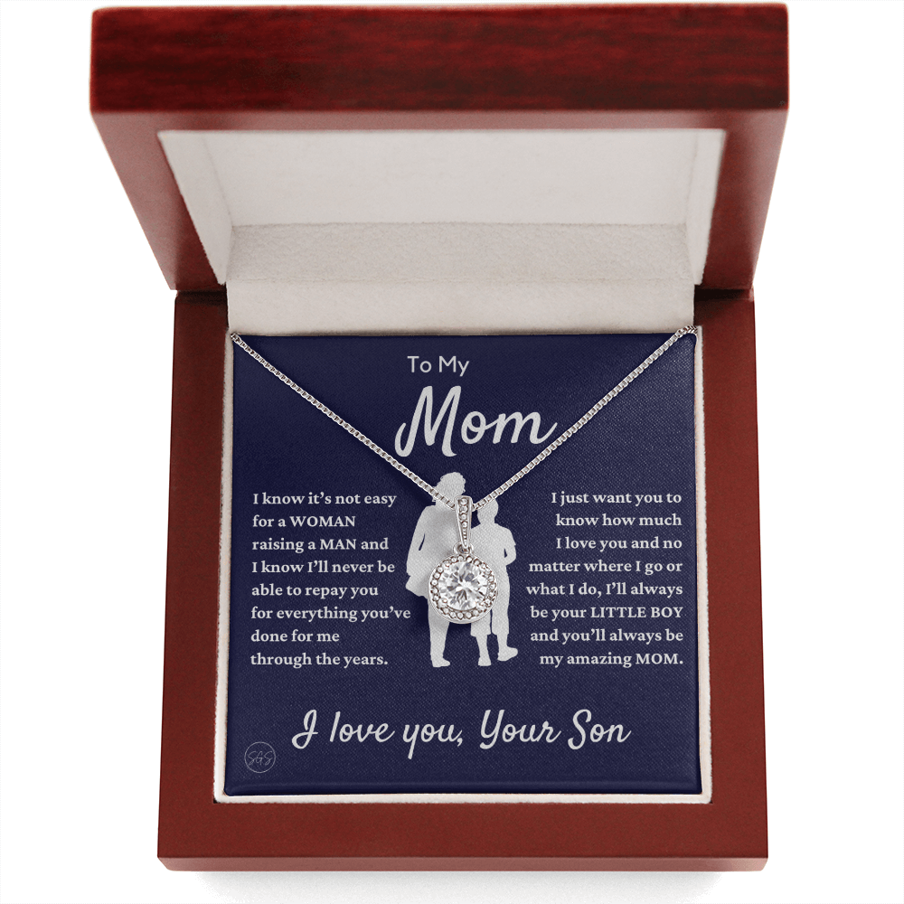 Mom - Precious Mom - Love Necklace | Gift for Mother From Son, Mother's Day Necklace, I'll Always Be Your Little Boy, Mom Birthday, Eternal
