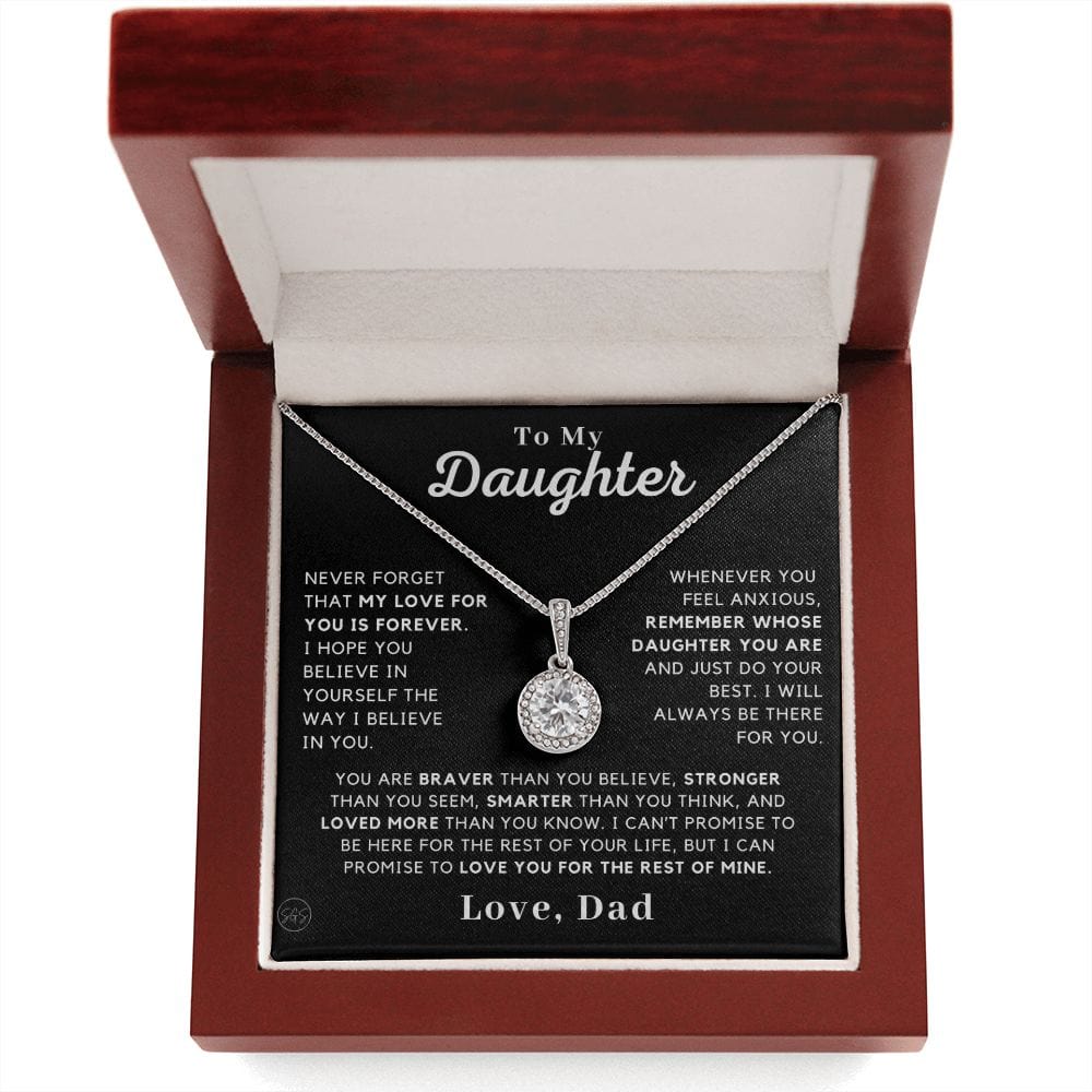 Daughter - Believe In Yourself - Love Knot Necklace | Gift to Daughter from Dad, Daughter Necklace Love Dad, Christmas Birthday Gift for Her