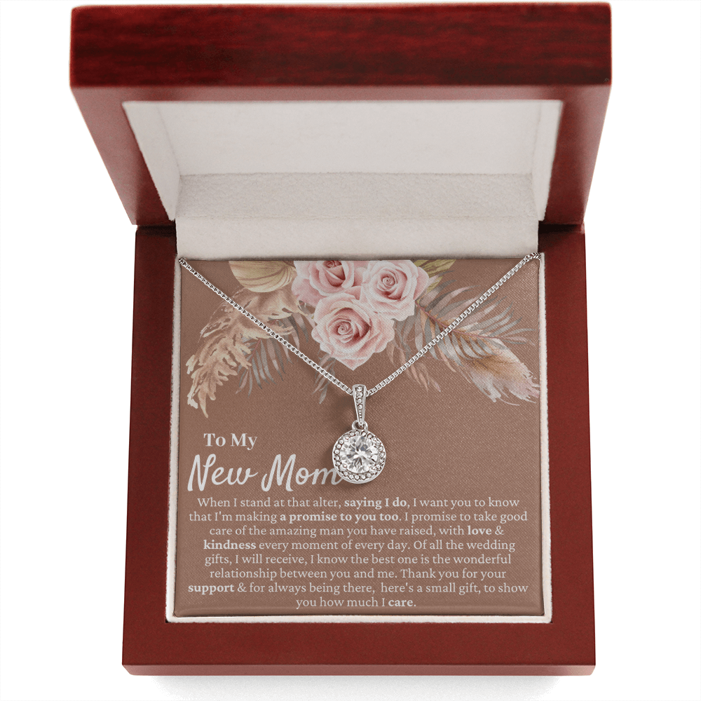 Mother in Law Wedding Gift from Bride - Mother of the Groom Necklace, Sentimental Future Mother-in-Law, Pampas Grass & Desert Rose