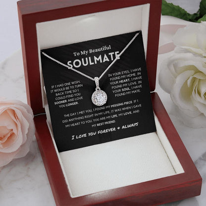 Soulmate - Missing Piece - Eternal Hope Necklace | Romantic Gift for Wife, Fiancé, Girlfriend - Anniversary Gift, Valentine's Day Present