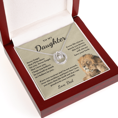 Daughter - Proud Lion - Love Necklace | Gift for Daughter from Dad, Proud to be Your Father, Graduation Gift, Birthday, This Old Lion