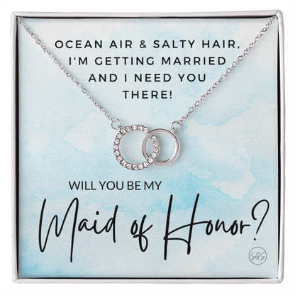 Beach Maid of Honor Proposal | Beach Wedding, Ocean Theme, Will You Be My Bridesmaid? Bridal Party Gift, Ocean Air Salty Hair, Mermaid Party