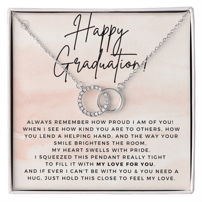 Graduation Gift | Happy Graduation, Heartfelt Present for Daughter, Granddaughter, Graduation Gift for Teen Girl, Circle Necklace 0513e