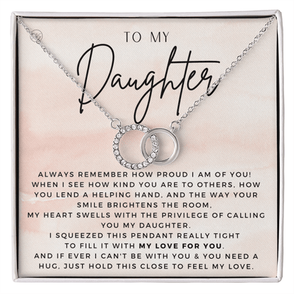 Daughter Gift | From Mom, Heartfelt Present from Mother, 21st 16th 13th Birthday, Graduation, Teen Girl, Confirmation, Circle Necklace 0513c