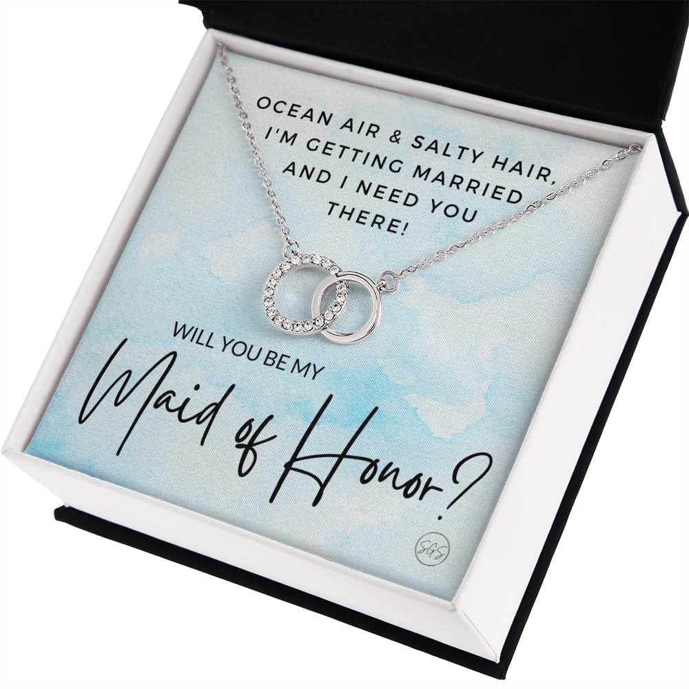 Beach Maid of Honor Proposal | Beach Wedding, Ocean Theme, Will You Be My Bridesmaid? Bridal Party Gift, Ocean Air Salty Hair, Mermaid Party