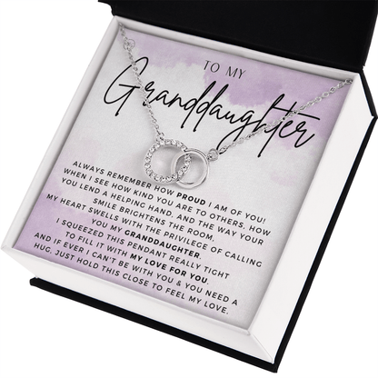 Granddaughter Gift | From Grandma, Heartfelt Present from Grandmother, Birthday, Graduation, Teen Girl, Confirmation, Circle Necklace 0513a