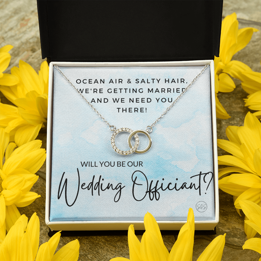 Beach Wedding Officiant Proposal | Beach Wedding, Ocean Theme, Will You Marry Us? Will You Be Our Officiant? Ocean Air Salty Hair, Mermaid