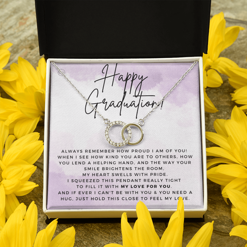 Graduation Gift | Happy Graduation, Heartfelt Present for Daughter, Granddaughter, Graduation Gift for Teen Girl, Circle Necklace 0513f