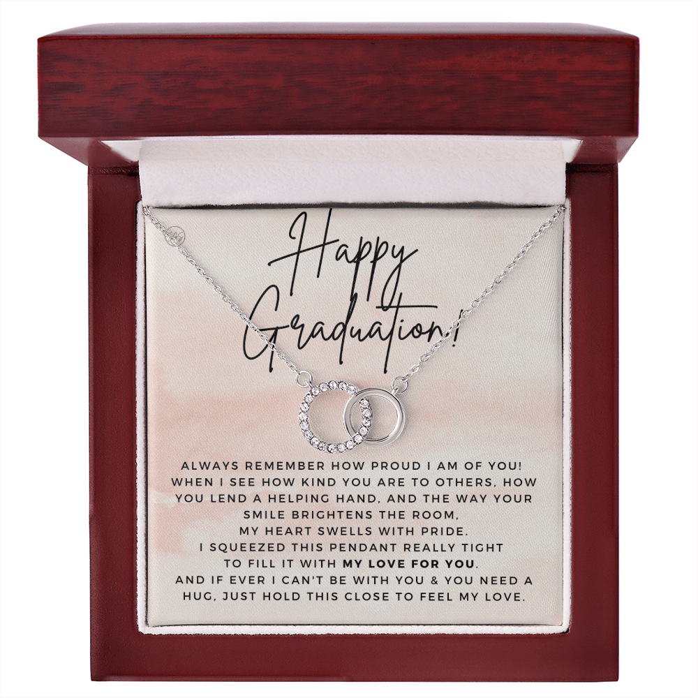 Graduation Gift | Happy Graduation, Heartfelt Present for Daughter, Granddaughter, Graduation Gift for Teen Girl, Circle Necklace 0513e