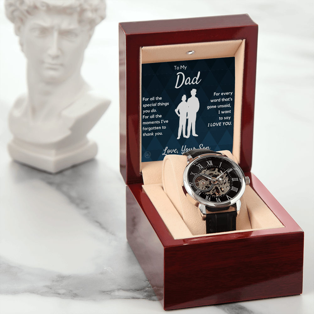 Dad - Son - For All The Words That Go Unsaid - Openwork Watch | Father's Day Gift, Gift for Dad, Personalized Gifts for Him, Father & Son 2