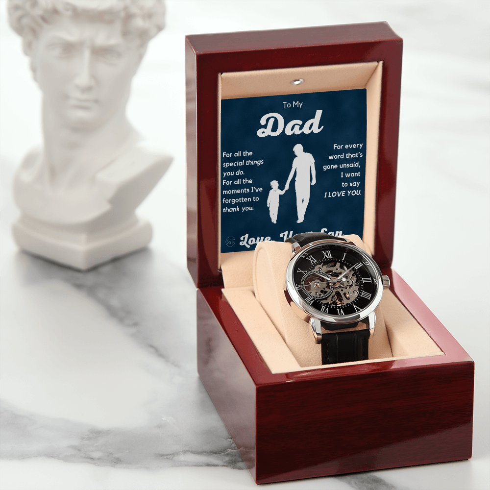 Dad - Son - For All The Words That Go Unsaid - Openwork Watch | Father's Day Gift, Gift for Dad, Personalized Gifts for Him, Father & Son 1