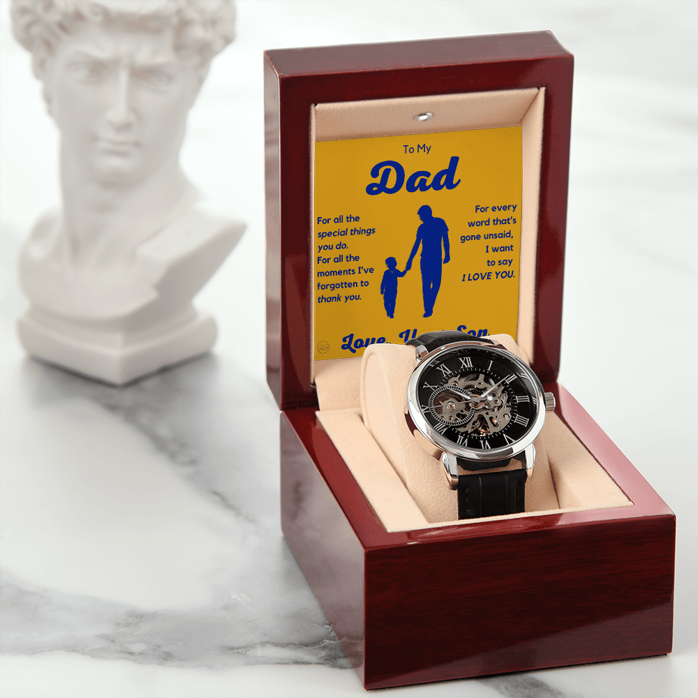 Dad - Son - For All The Words That Go Unsaid - Openwork Watch | Father's Day Gift, Gift for Dad, Personalized Gifts for Him, Father & Son 3