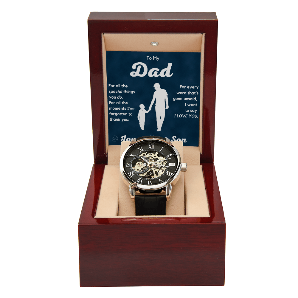 Dad - Son - For All The Words That Go Unsaid - Openwork Watch | Father's Day Gift, Gift for Dad, Personalized Gifts for Him, Father & Son 1
