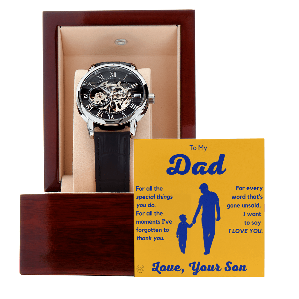 Dad - Son - For All The Words That Go Unsaid - Openwork Watch | Father's Day Gift, Gift for Dad, Personalized Gifts for Him, Father & Son 3