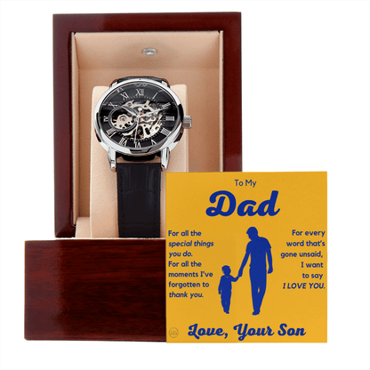 Dad - Son - For All The Words That Go Unsaid - Openwork Watch | Father's Day Gift, Gift for Dad, Personalized Gifts for Him, Father & Son 3