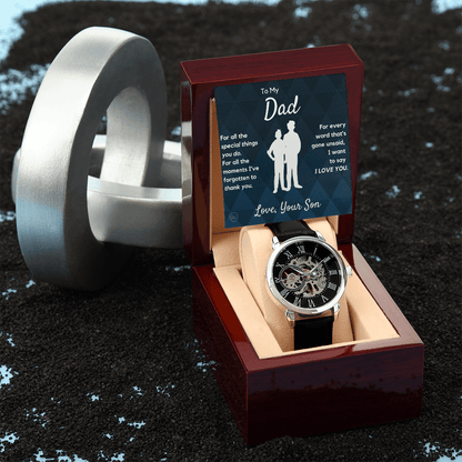 Dad - Son - For All The Words That Go Unsaid - Openwork Watch | Father's Day Gift, Gift for Dad, Personalized Gifts for Him, Father & Son 2