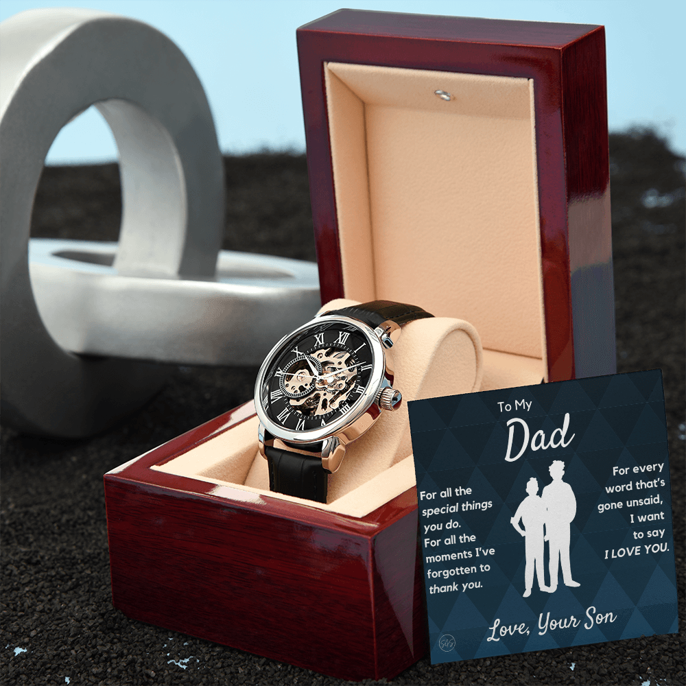 Dad - Son - For All The Words That Go Unsaid - Openwork Watch | Father's Day Gift, Gift for Dad, Personalized Gifts for Him, Father & Son 2