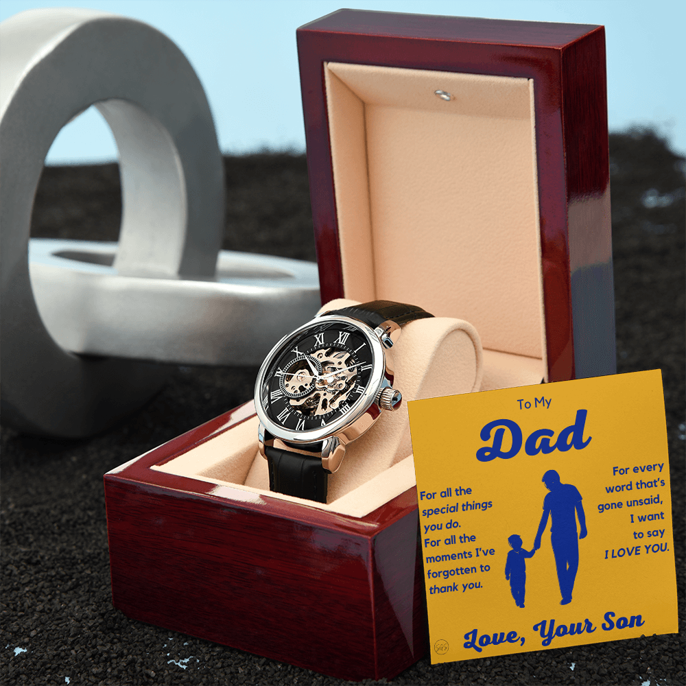 Dad - Son - For All The Words That Go Unsaid - Openwork Watch | Father's Day Gift, Gift for Dad, Personalized Gifts for Him, Father & Son 3