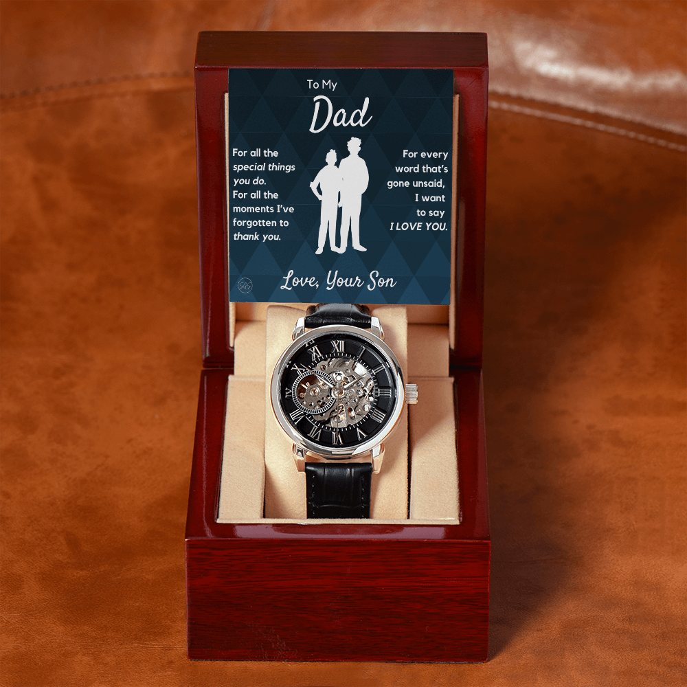 Dad - Son - For All The Words That Go Unsaid - Openwork Watch | Father's Day Gift, Gift for Dad, Personalized Gifts for Him, Father & Son 2