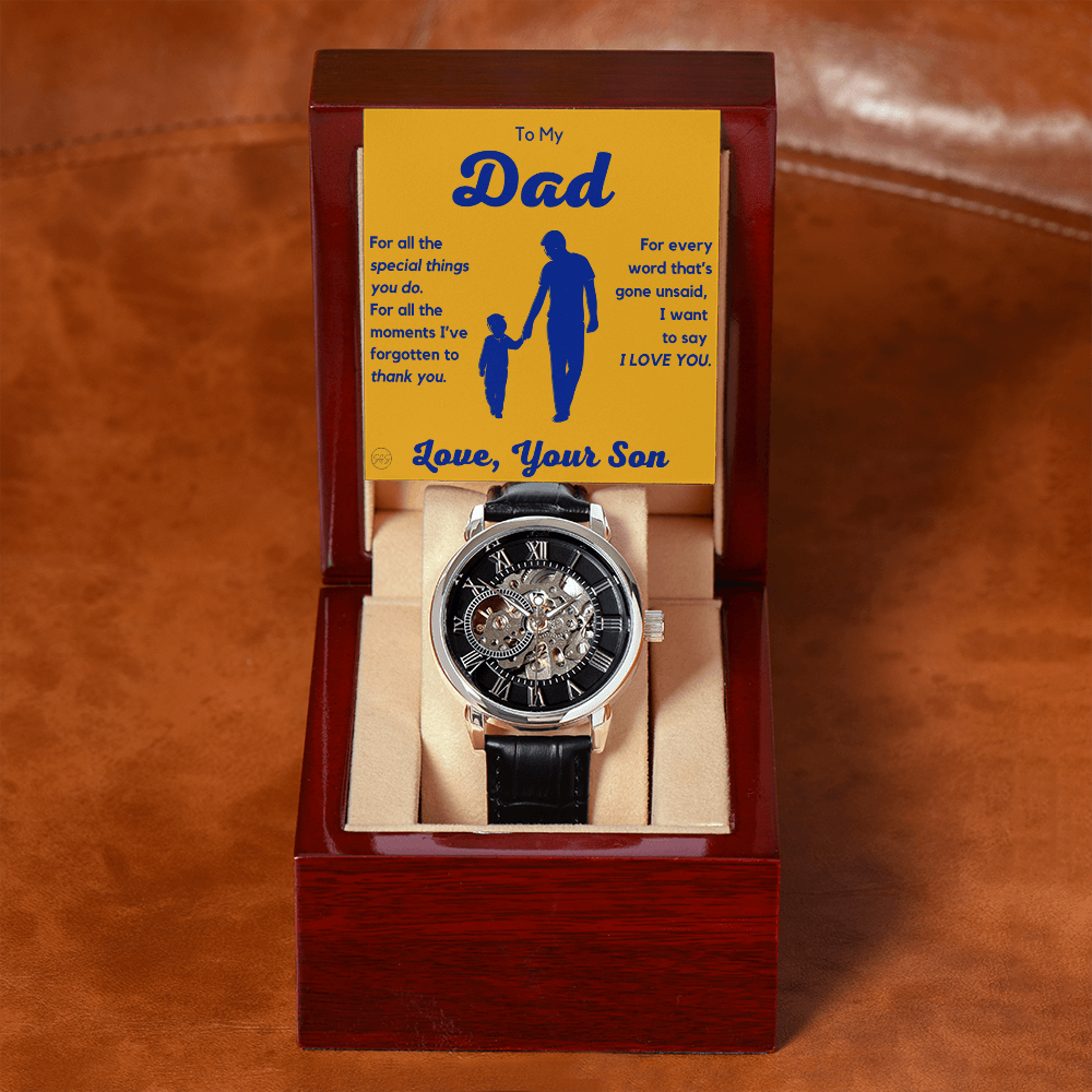 Dad - Son - For All The Words That Go Unsaid - Openwork Watch | Father's Day Gift, Gift for Dad, Personalized Gifts for Him, Father & Son 3