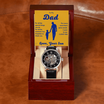 Dad - Son - For All The Words That Go Unsaid - Openwork Watch | Father's Day Gift, Gift for Dad, Personalized Gifts for Him, Father & Son 3