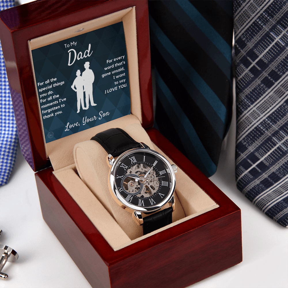 Dad - Son - For All The Words That Go Unsaid - Openwork Watch | Father's Day Gift, Gift for Dad, Personalized Gifts for Him, Father & Son 2