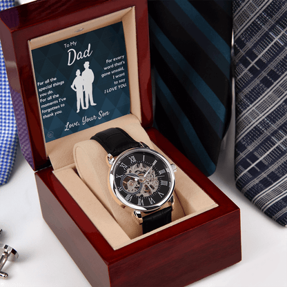 Dad - Son - For All The Words That Go Unsaid - Openwork Watch | Father's Day Gift, Gift for Dad, Personalized Gifts for Him, Father & Son 2