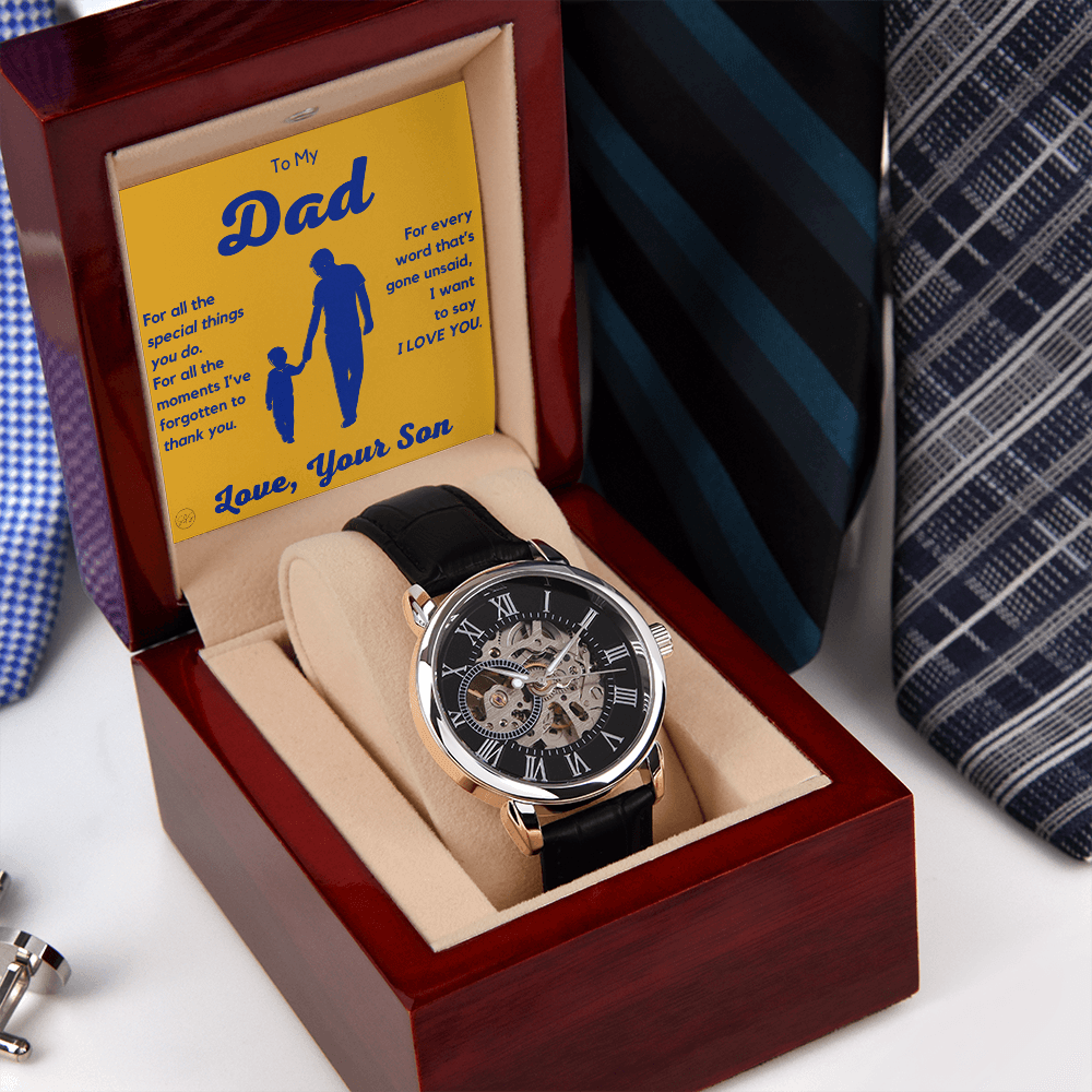 Dad - Son - For All The Words That Go Unsaid - Openwork Watch | Father's Day Gift, Gift for Dad, Personalized Gifts for Him, Father & Son 3