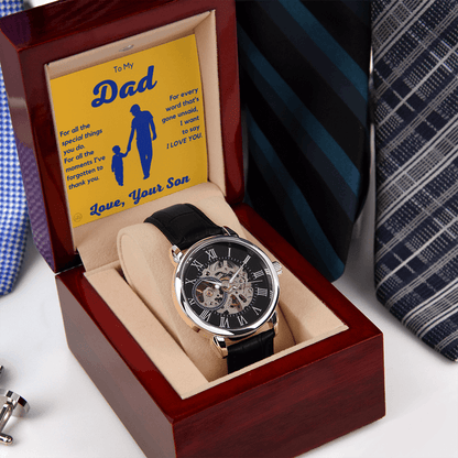 Dad - Son - For All The Words That Go Unsaid - Openwork Watch | Father's Day Gift, Gift for Dad, Personalized Gifts for Him, Father & Son 3