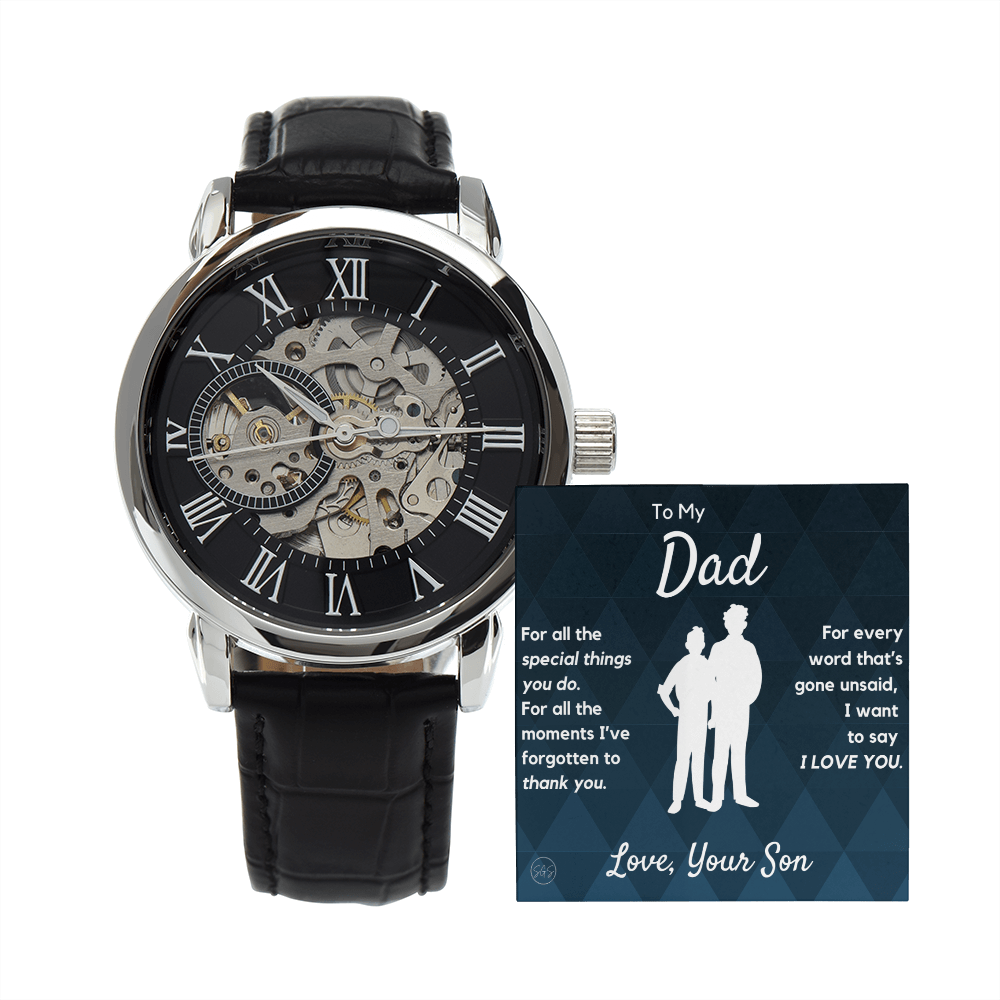 Dad - Son - For All The Words That Go Unsaid - Openwork Watch | Father's Day Gift, Gift for Dad, Personalized Gifts for Him, Father & Son 2