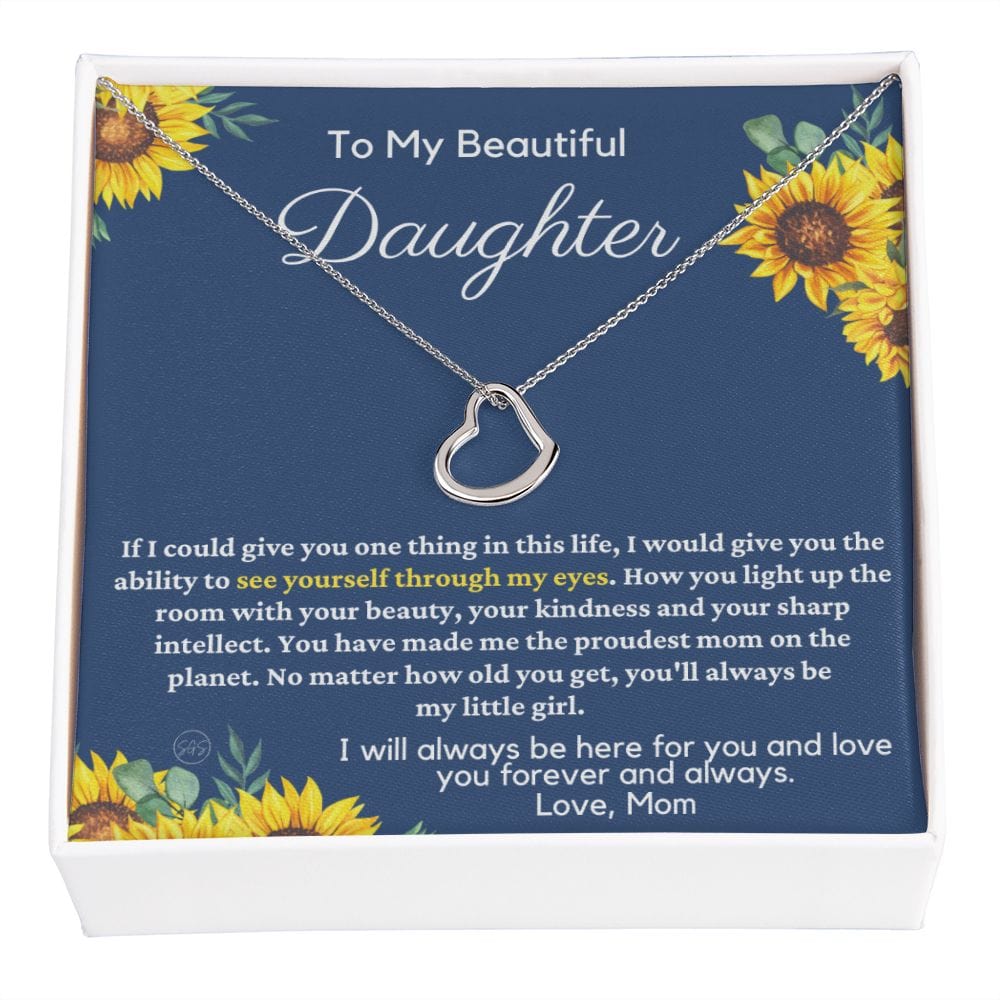 Daughter Gift (From Mom) | Heart Necklace, Mother to Daughter Gift, Birthday Gift To Daughter From Mom, Daughter Necklace, Christmas Gift