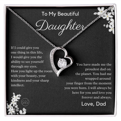 Daughter Gift (From Dad) | Father to Daughter Necklace, Birthday Gift To Daughter From Dad, Daughter Necklace, Proud Dad, Christmas Gift 02