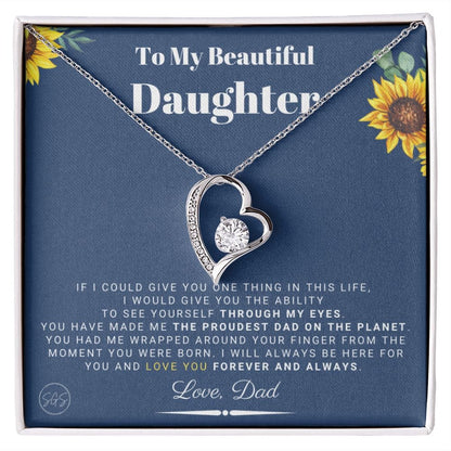 Daughter Gift (From Dad) | Father to Daughter Necklace, Birthday Gift To Daughter From Dad, Daughter Necklace, Proud Dad, Christmas Gift 04