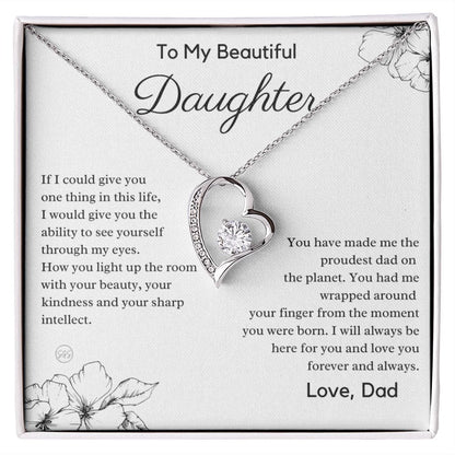 Daughter Gift (From Dad) | Father to Daughter Necklace, Birthday Gift To Daughter From Dad, Daughter Necklace, Proud Dad, Christmas Gift 01