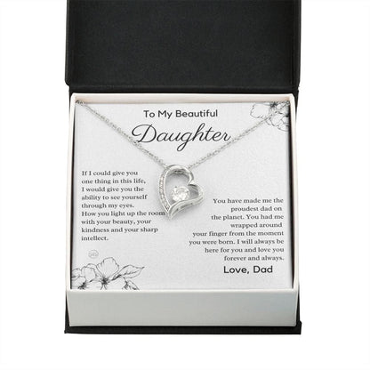 Daughter Gift (From Dad) | Father to Daughter Necklace, Birthday Gift To Daughter From Dad, Daughter Necklace, Proud Dad, Christmas Gift 01