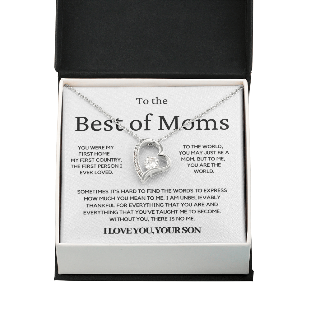 To The Best Of Moms | Without You There Is No Me | Necklace - Gift for Mother's Day From Son, Gift for Mom, You Were My First Country 1F