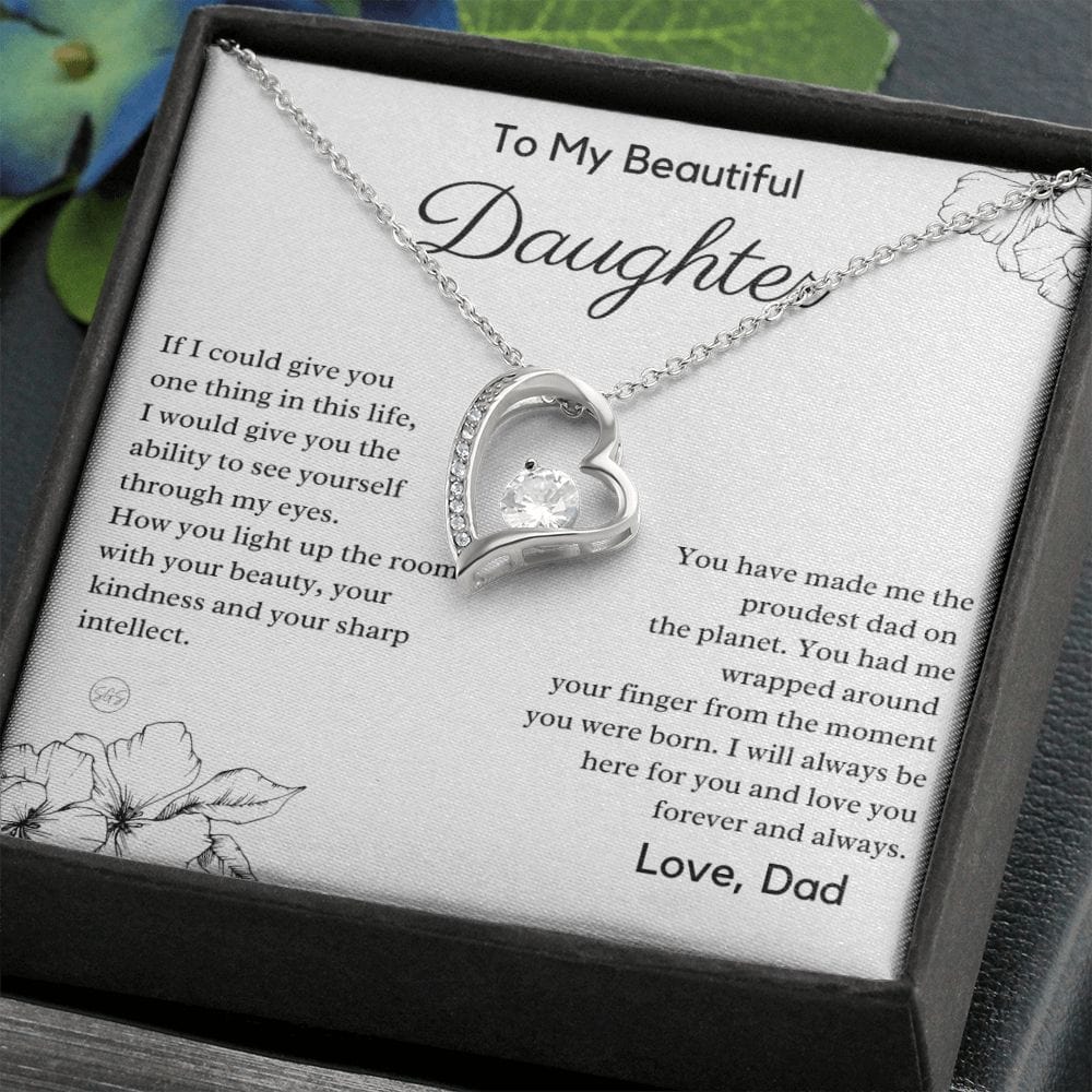 Daughter Gift (From Dad) | Father to Daughter Necklace, Birthday Gift To Daughter From Dad, Daughter Necklace, Proud Dad, Christmas Gift 01